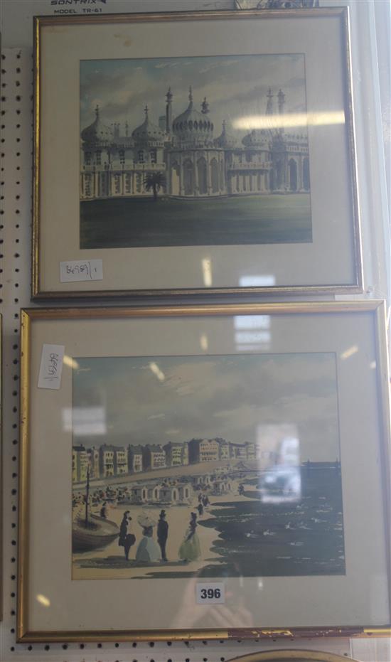 Pair of Ralph Lewis watercolours, Brighton Scenes